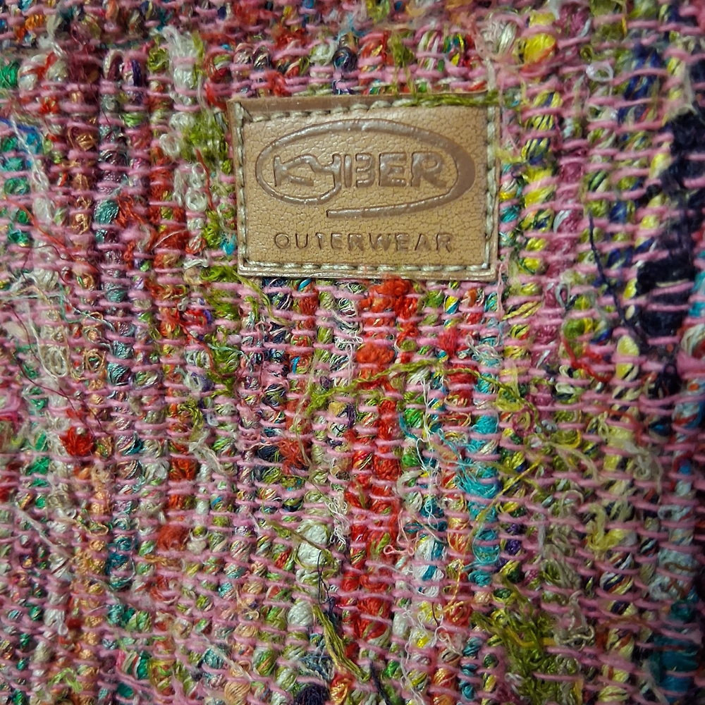 KYBER Cotton And Silk Multicolor Pink Tweed Tote Bag with Top Handles - Picture 10 of 10